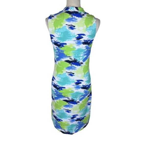 IBKUL Matilda Mock Neck Partial Zip Sleeveless Jade Golf Tennis Dress Size XS - Picture 5 of 10